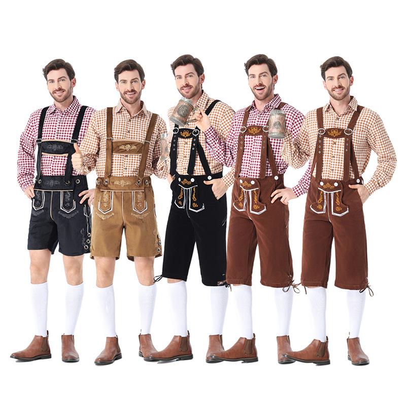 Oktoberfest Karobluse & Bestickte Latzhose Halloween Cosplay Outfit