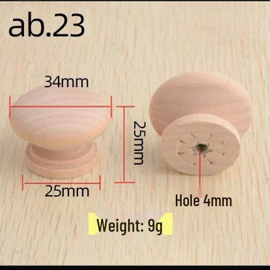 Solid Paulownia Wood Round Drawer & Cabinet Handle