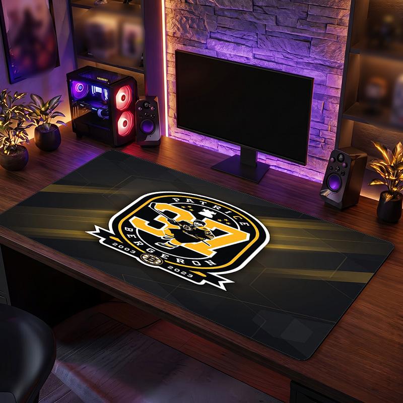 Boston Bruins Pattern Mousepad Anti?Slip Rubber Desk Pad For Gaming Working Desktop Decoration