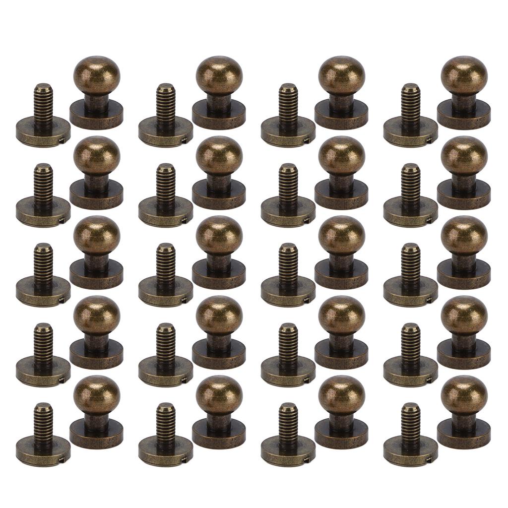20set Brass Rivets Bronze Wear Resistance Luggage Hardware Accessories for Handbags Shoes Clothes