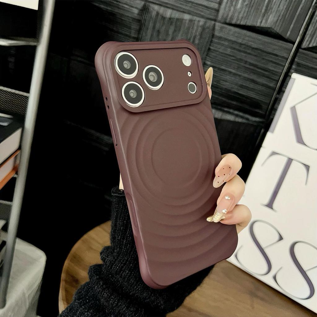 iPhone 17 Pro Max Liquid Silicone Magnetic Case with Apple 16 Wave Design