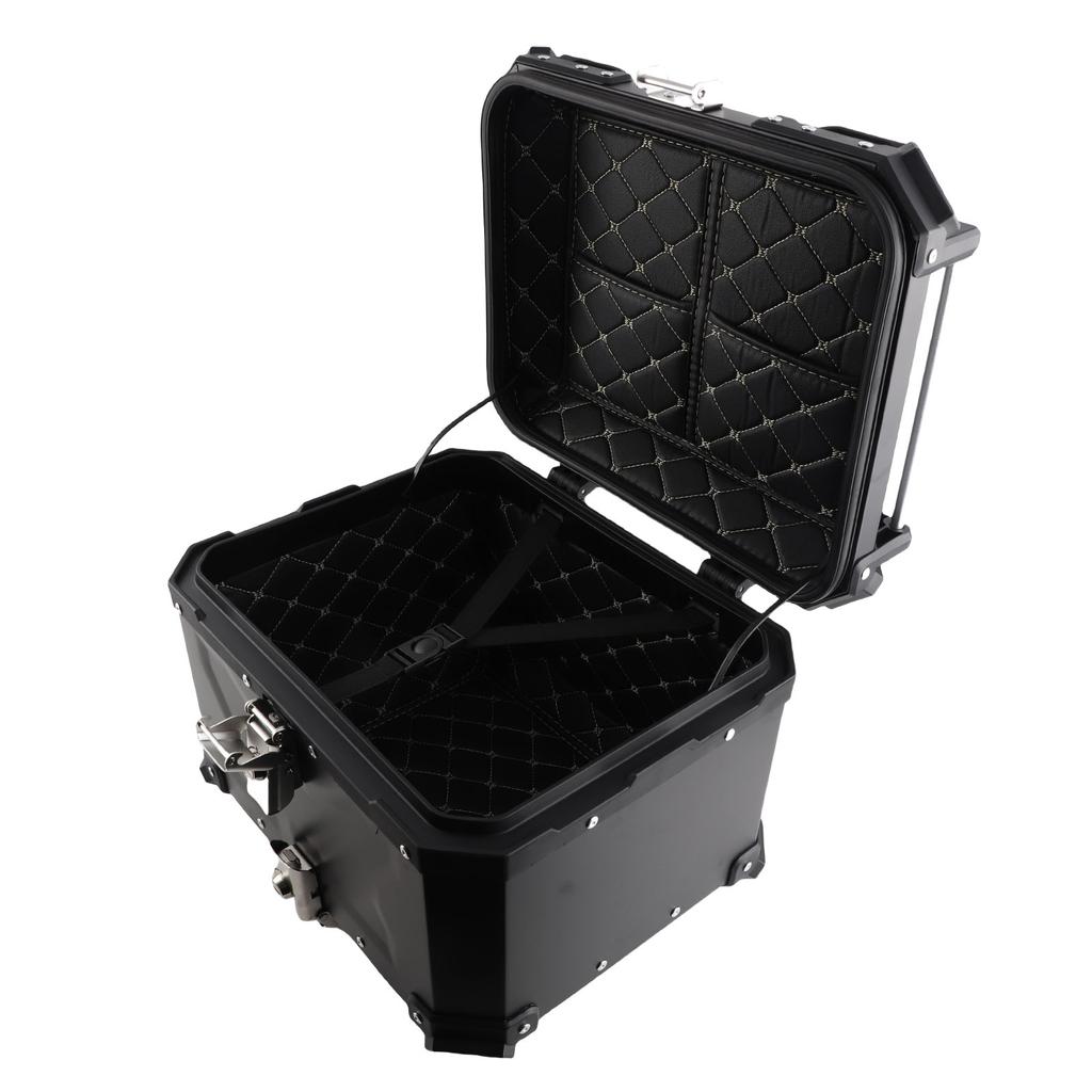 Universal Black 45L Motorcycle Adventure Aluminum Top Case Tail Box Luggage