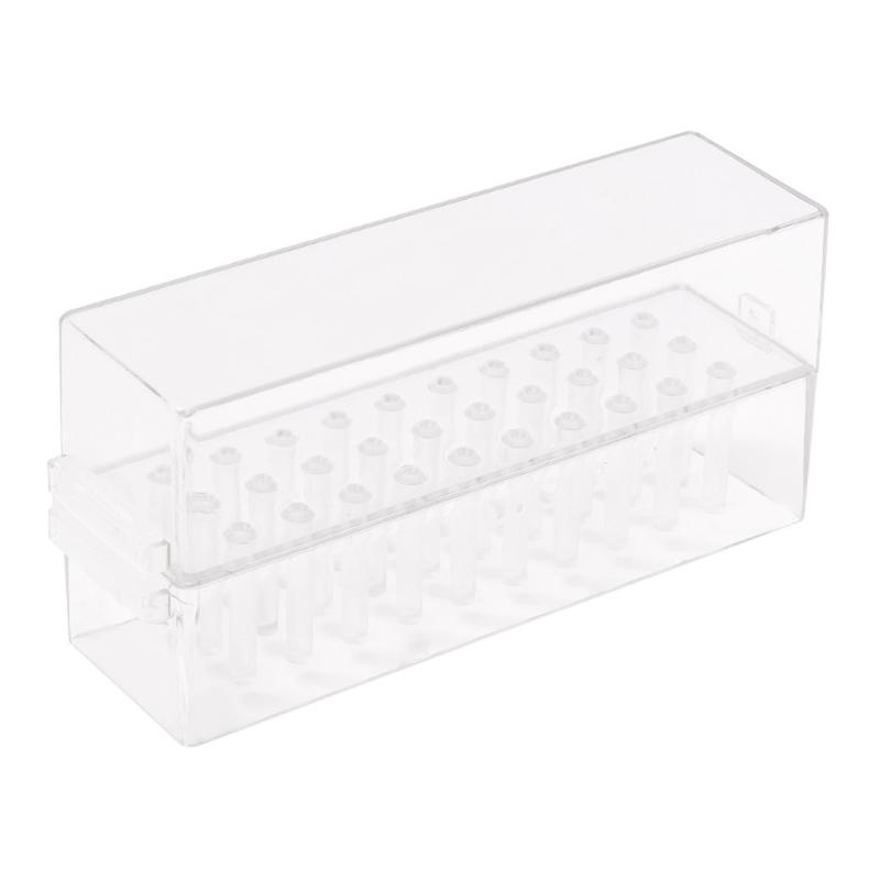 Professional 30/48 Holes Nail Drill Bits Holder Box Manicure Polishing Grinding Drill Bit Holder Clear Storage Box