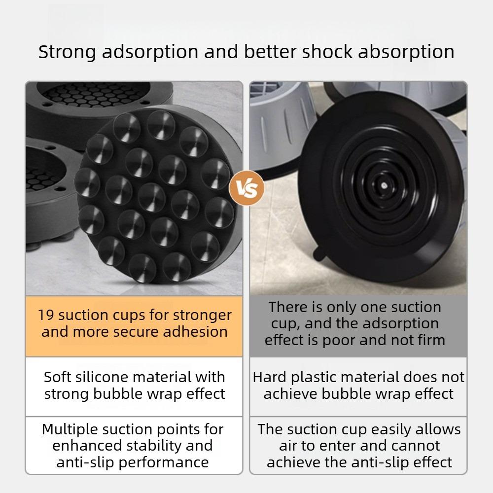 Anti Slip Anti Vibration Washing Machine Feet Pads Household Refrigerator Heightening Base Anti Walk Fixing Tools Silicone Pads