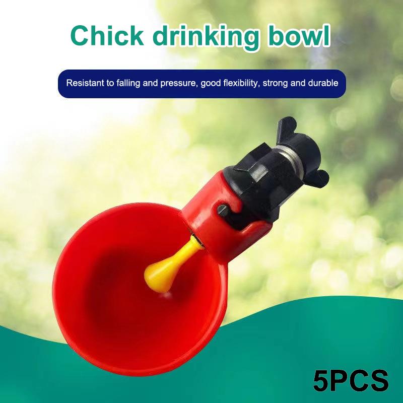 5PCS Chicken Drinking Cup Automatic Poultry Drinking Bowl Chicken Waterer Cups Duck Machine Hanging Drinking Bowls Water