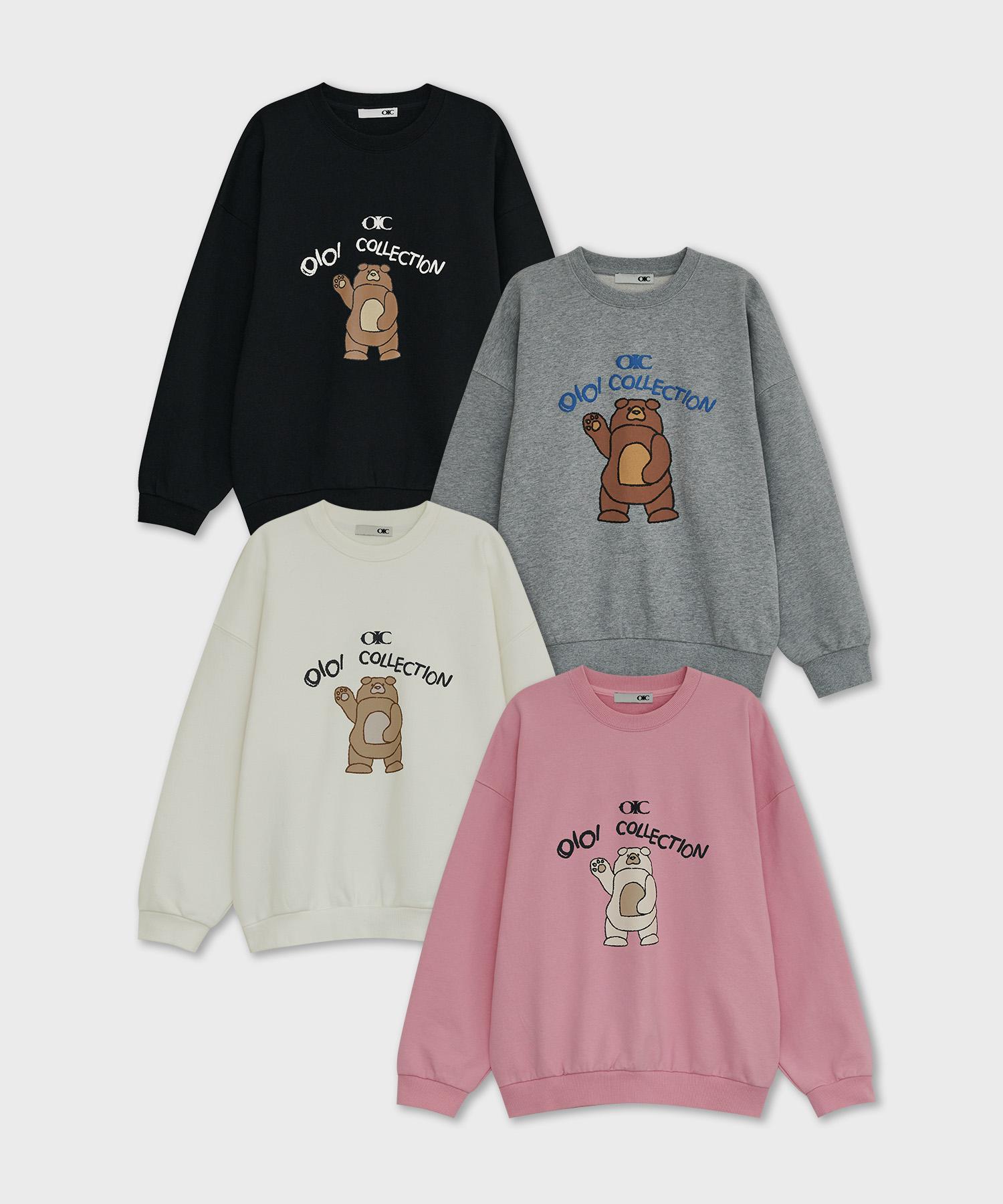 Коллекция Oioi Свитшот Hello Bear (4 цвета) Black/M