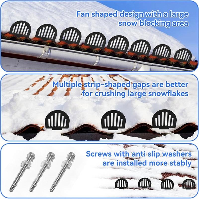 Strong Metal Roof Snowguard Fan Molded Plan Prevents Ice And Snow Avalanches Oxidation Resistant Coating For Winter Safety
