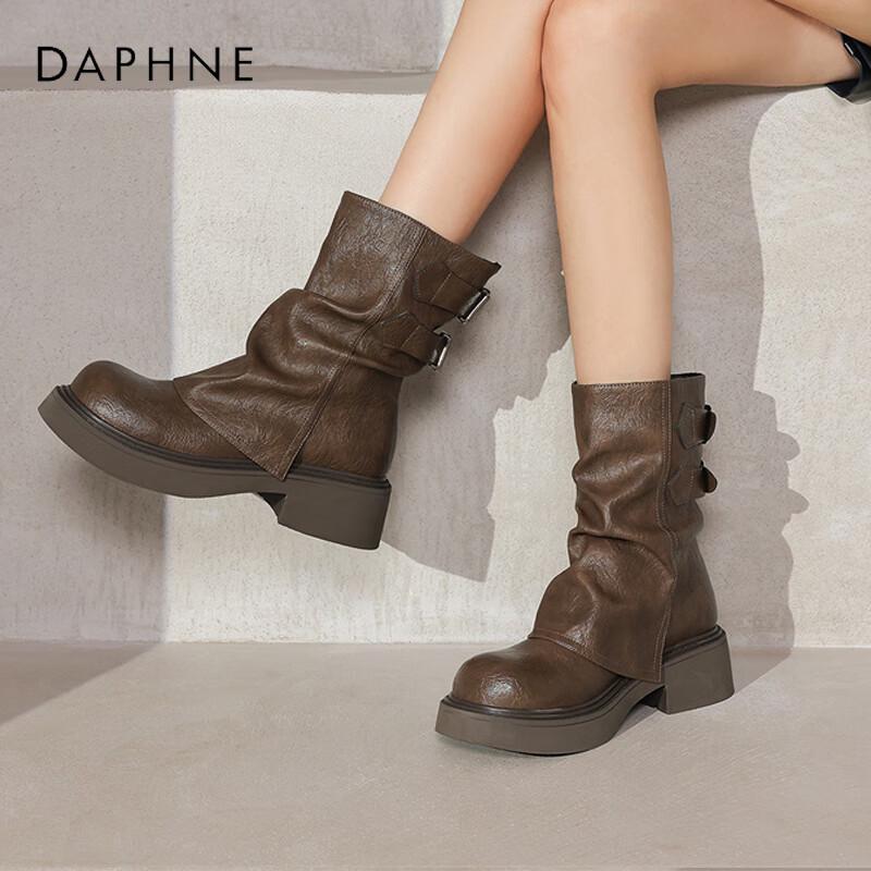 Daphne Women s Retro Stacked Ankle Boots EU 37