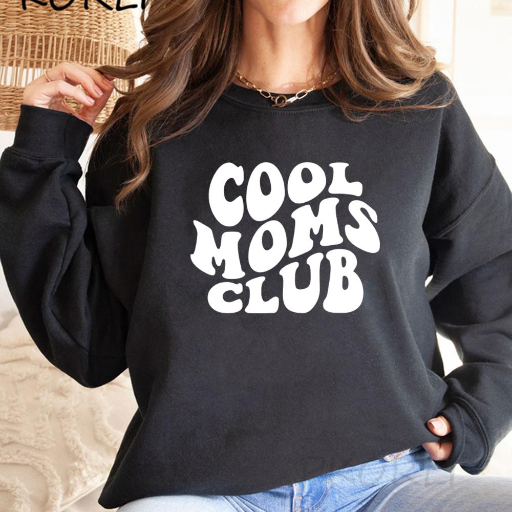 Mikina Cool Moms Club Mikiny pro mámu Dámský pulovr s dlouhým rukávem Ležérní grafické mikiny Dárek k narozeninám pro matky