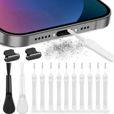 13/10 Stück Handy-Ladeanschluss-Staubschutz mit Reinigungsbürste für iPhone 14 Pro Max Samsung Xiaomi iOS Typ-C-Reiniger-Set
