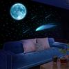 Room Ceiling Decor Home Decal Luminous Wall Stickers Meteor Glow In The Dark Moon Stars Stickers