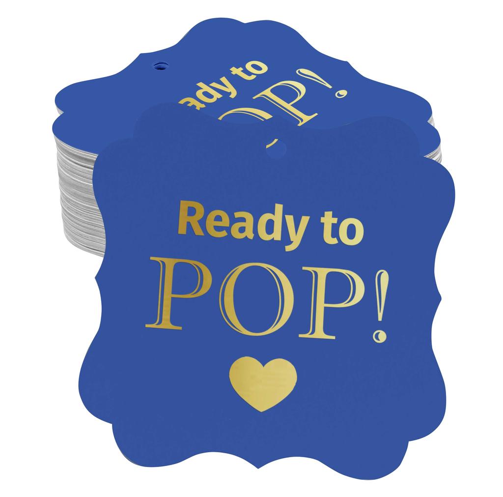 Inkdotpot Real Gold Foil Ready To Pop Baby Shower Tags Favor Bracket Shape Hang Pack Of 100 Paper