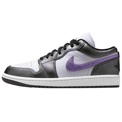 Air Jordan 1 Anti Slip Wear Resistant Low Top Vintage Basketball Shoes Women's Purple Black Jordan HJ5910-105