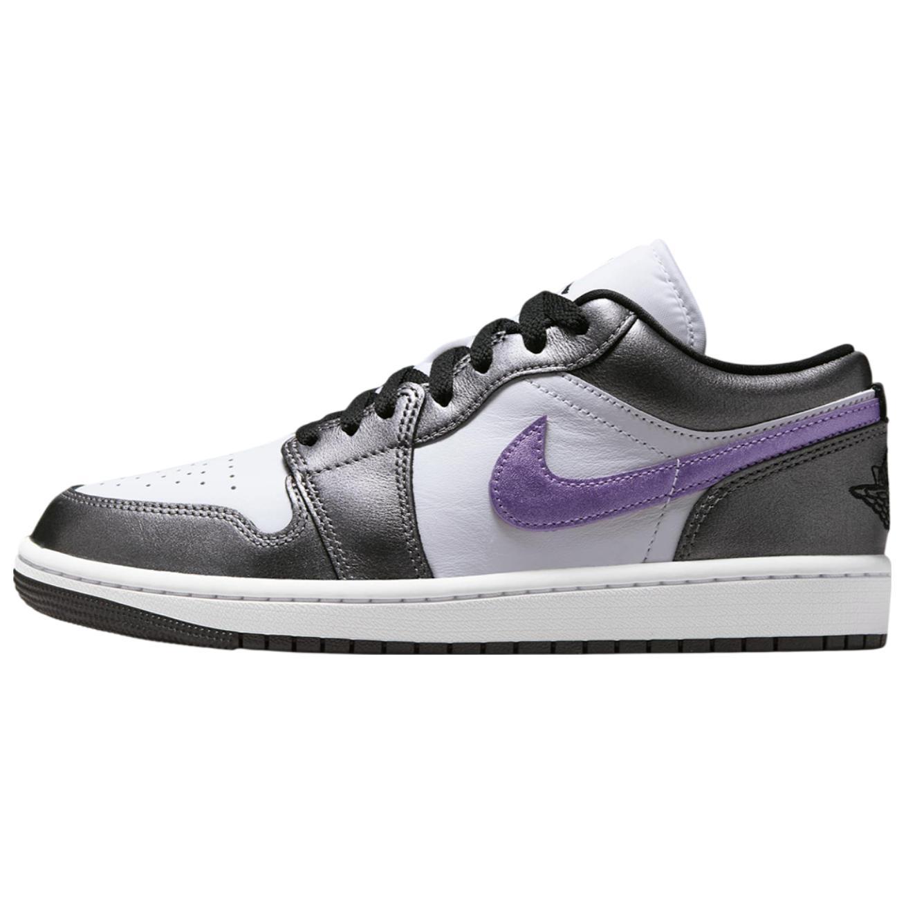 

Женские кроссовки Air Jordan 1 Low SE Metallic Purple Белые Черные Виноградно-ледяные HJ5910-105 36.5