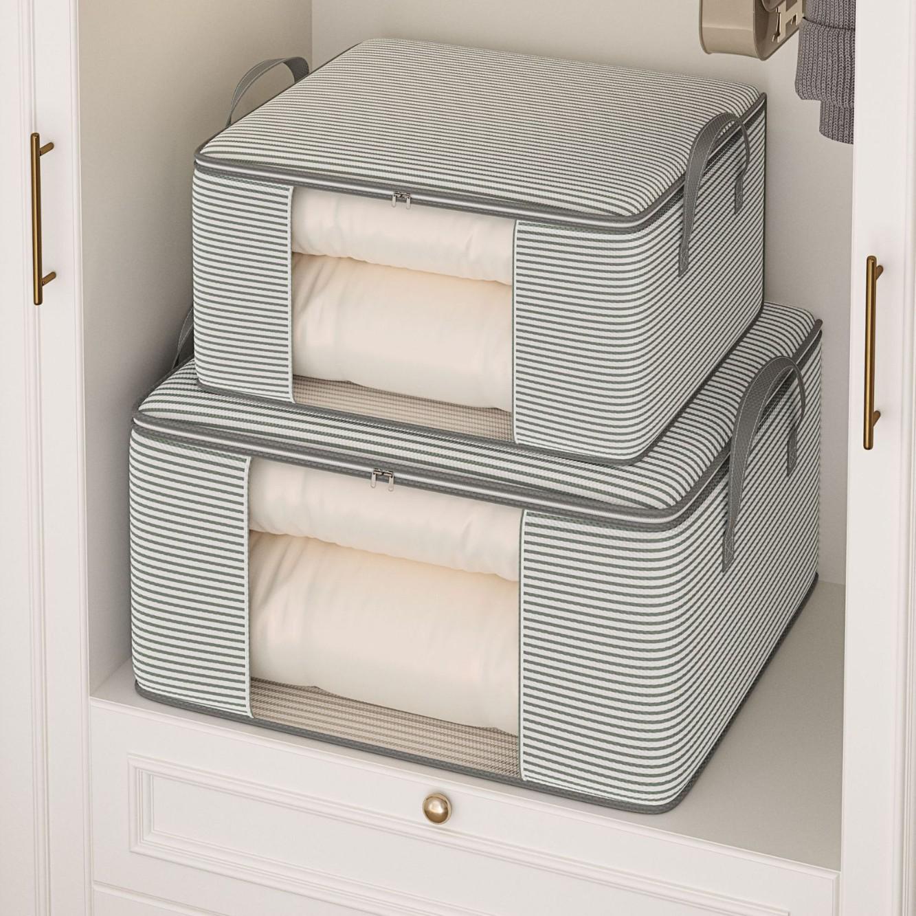 

Houndstooth Storage Bag: Dustproof Quilt Organizer & Moving Clothing Pack