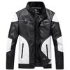New Leather Men's Velvet Jacket Spring and Autumn Casual Korean Style Stand Collar PU Leather Jacket Trend