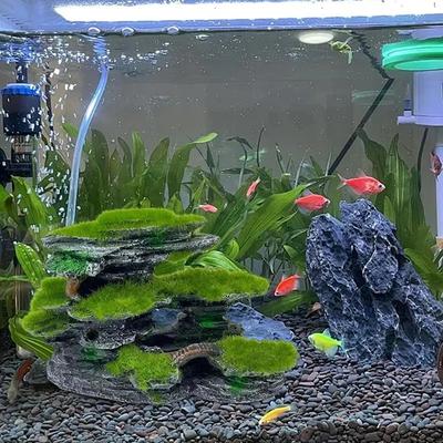 Aquarium Mountain Tank Decor Rock Hides Fish While Enhancing Beautiful Underwater Environments Decorates Tank Nicely