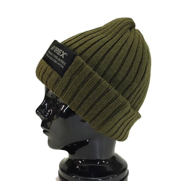 Avirex Knit Cap for Men and Trendy Day Gift Women, CMD, Outdoor/Walking, Popular, Brand, Fall/Winter, Father's (Khaki)