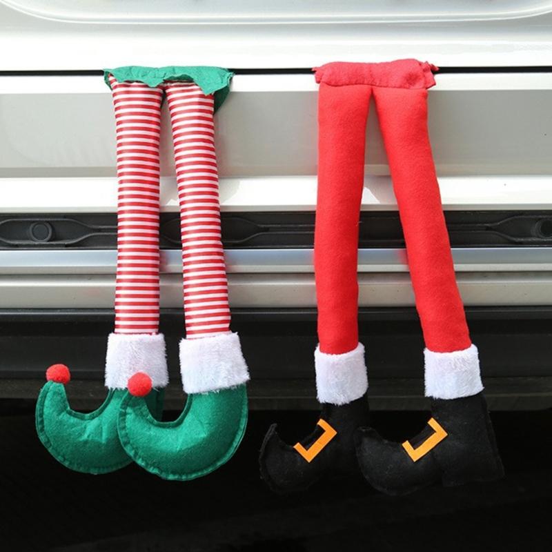 Elf Santa Claus Legs Decoration Accessories Decor for All Models Auto Ornaments