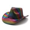 Rainbow Striped Cowboy Hat Colorful Top Hat Western Men And Women Party Orgy Decorative Holiday Hat