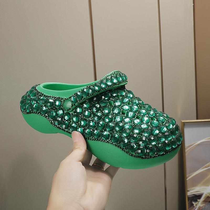 Fashion Women Shoes All-match Personality Fashion Diamond-studded Thick-soled Shoes Heightened Shiny Comfortable Women Sandals