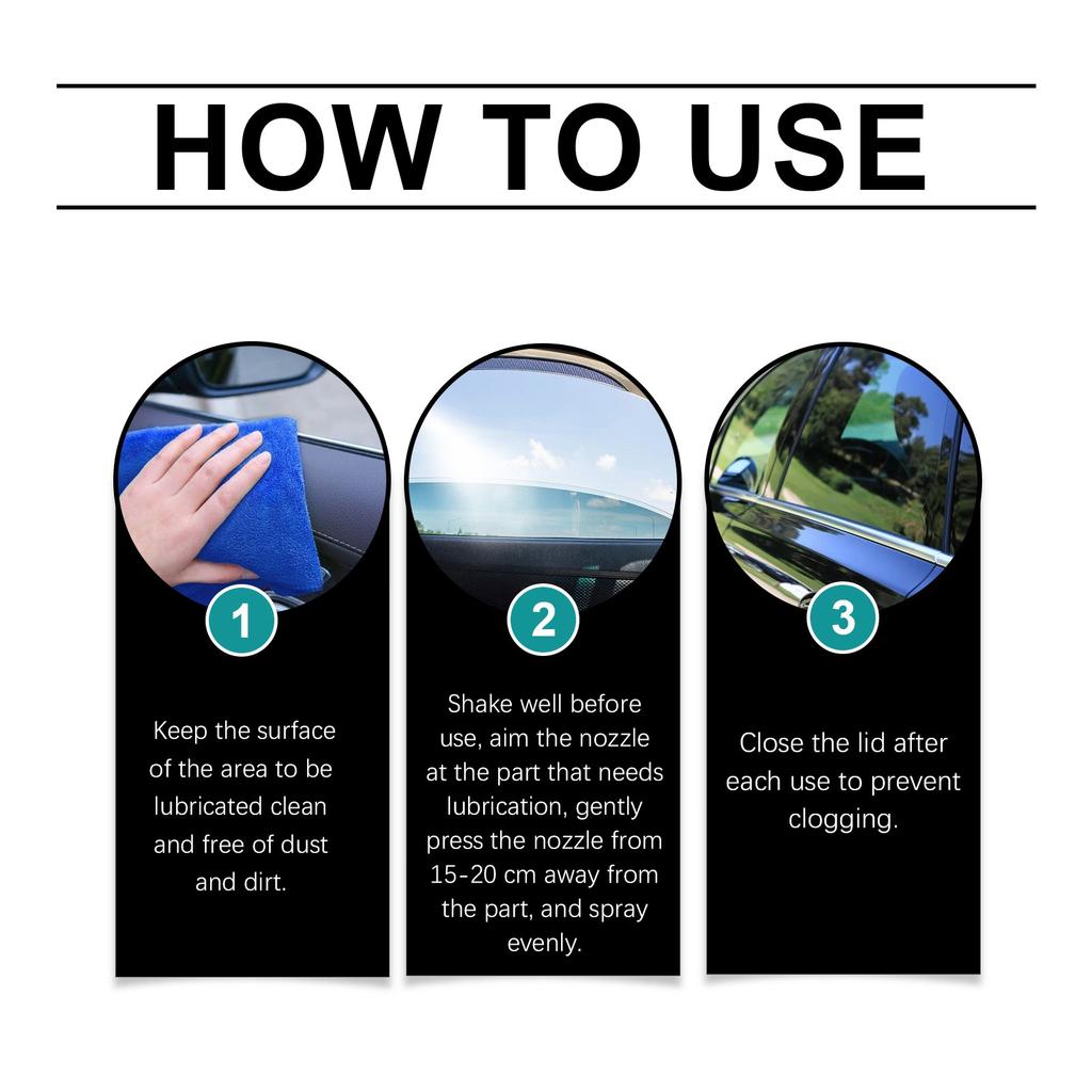 Car Window Noise Reduction Lubricant Long-lasting Smooth -aging Lifting Glass Noise Cleaning Agent 100ml