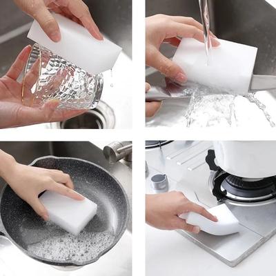 100 Stück/Los Nano Reinigungsschwämme Melamin Schwamm Magischer Schwamm Radierer Melamin Reiniger für Küche Büro Badezimmer 10x6x2cm
