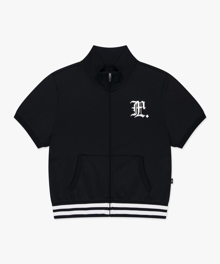 LMC Wm Gothic Football Short Slv Zip-Up Black