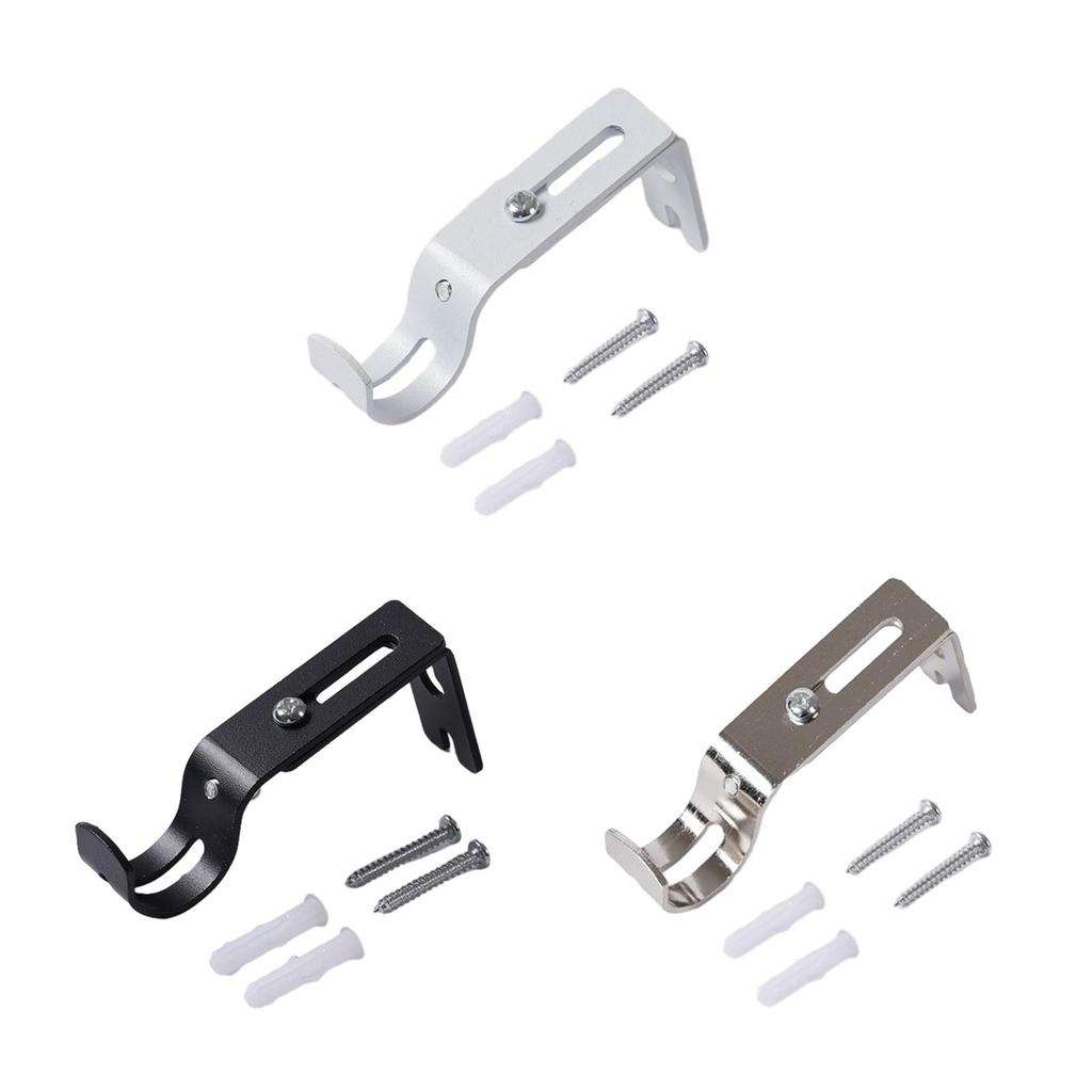 Curtain Rod Bracket Single Rod Bracket for Wall Universal Curtain Rod Holder for 1inch Drapes Rod Curtain Rod Hook with Screws