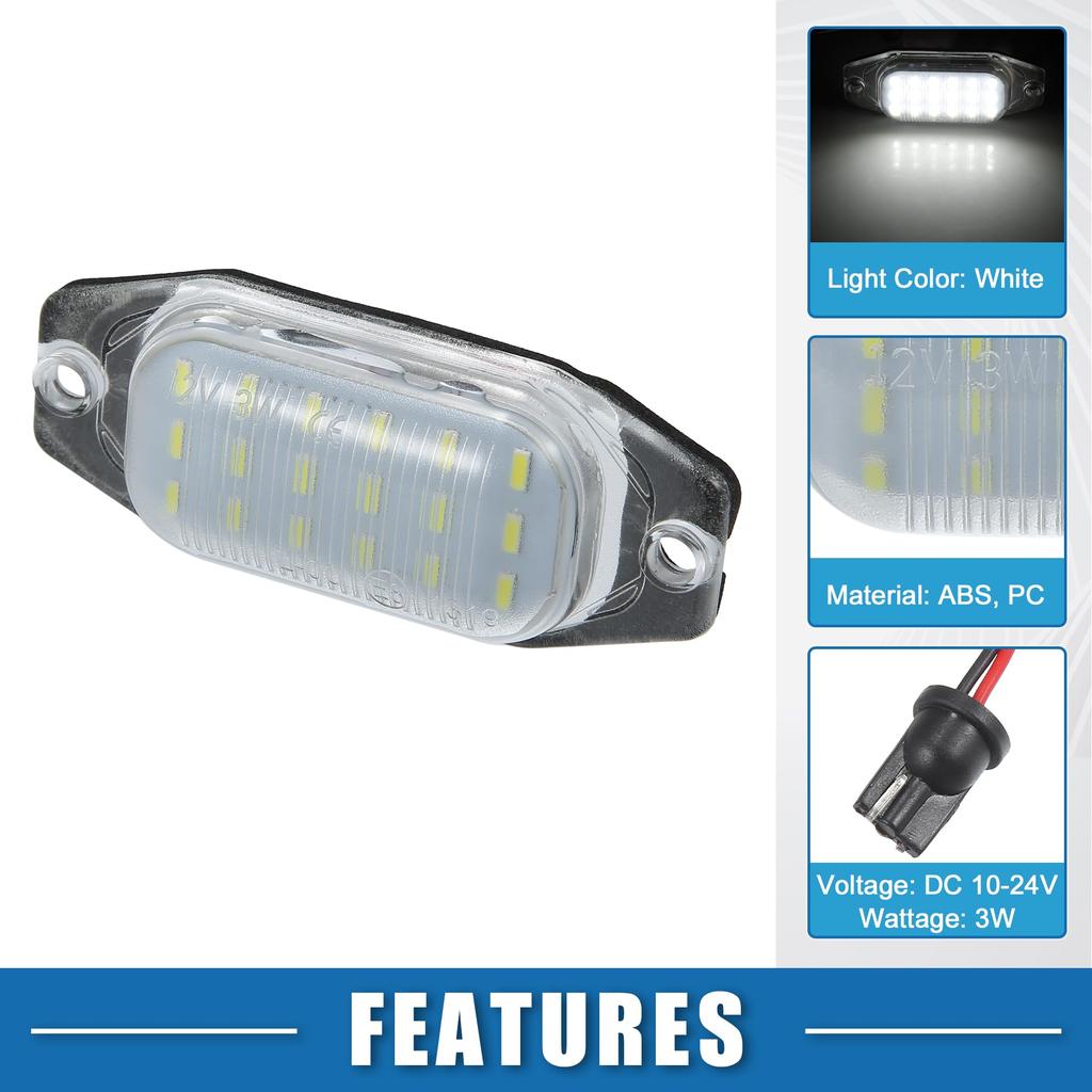 A ABSOPRO Car 6500K White LED License Plate Light Assembly 3528s md 8127124010 Fits