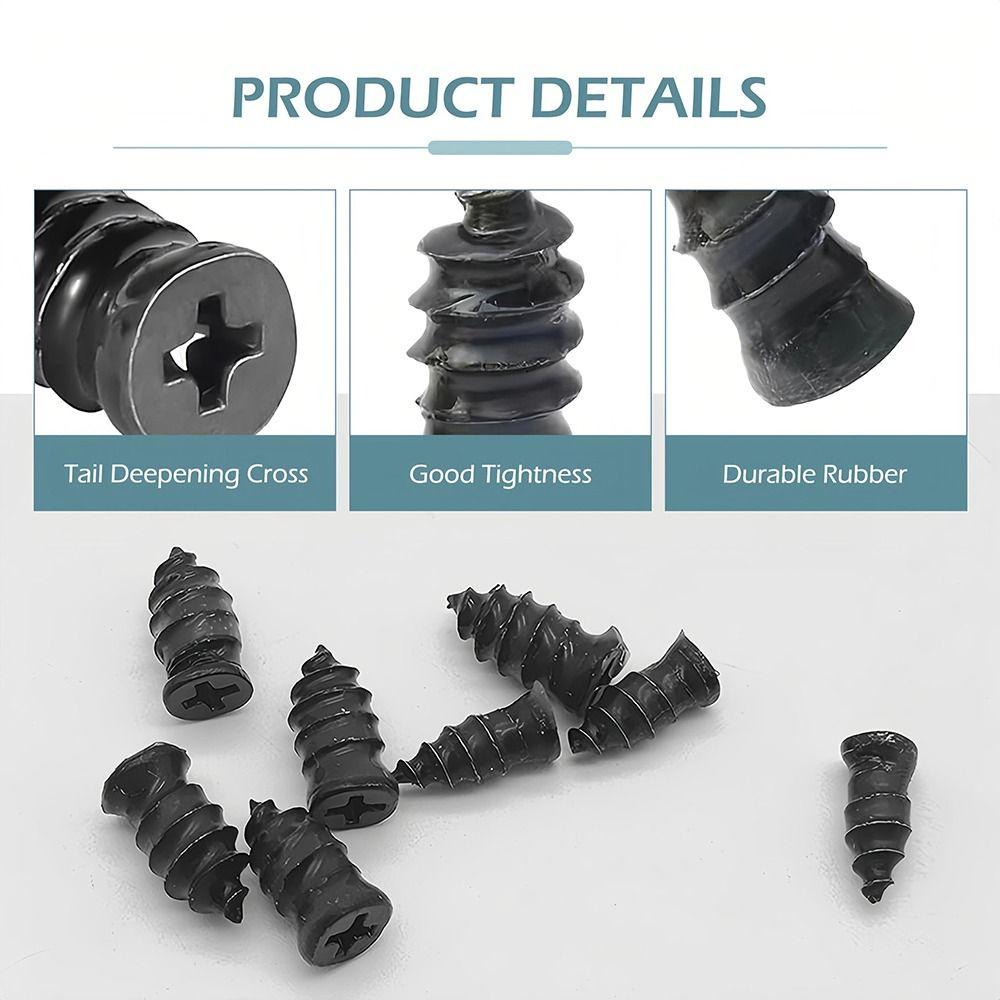 50Pcs S/M/L/XL Spiral Rubber Screws Self-Service Tool Tire Screw Plugs Motorcycle Tire Repair