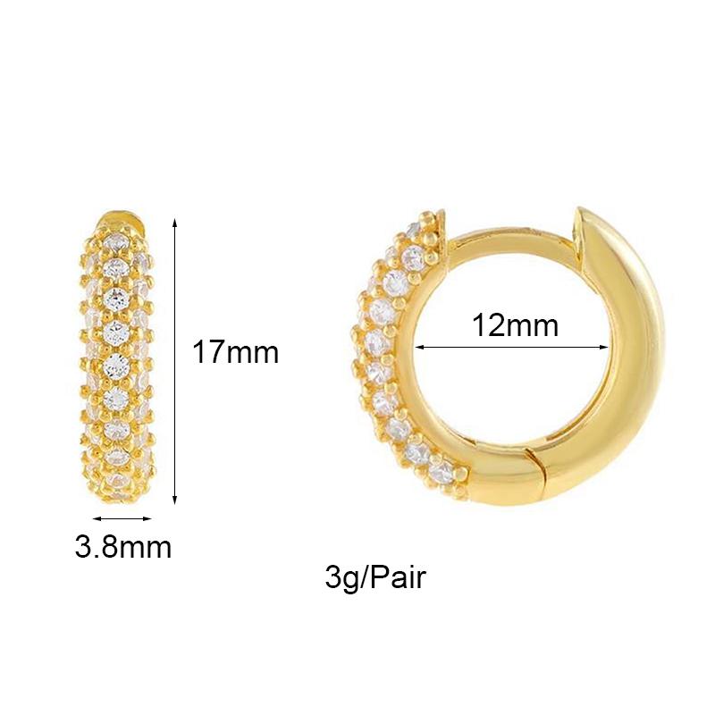 CRMYA Gold Plated Hoop Earrings For Women Classic Cubic Zirconia Piercing Women's Big Hoop Earrings Set Jewelry