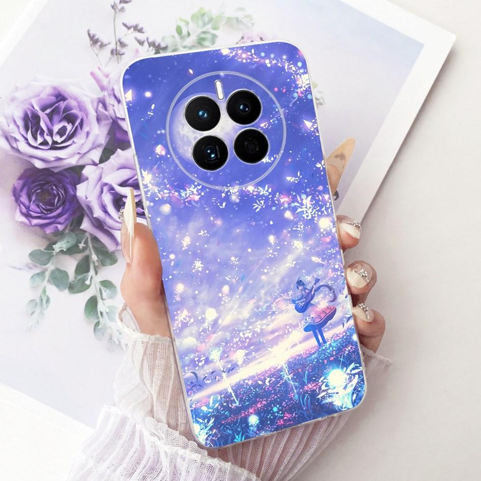 For Huawei Mate 50 Case Mate 50 Pro Cover Popular Butterfly Flower Soft Clear Silicone Phone Covers For Huawei Mate50 50E Fundas