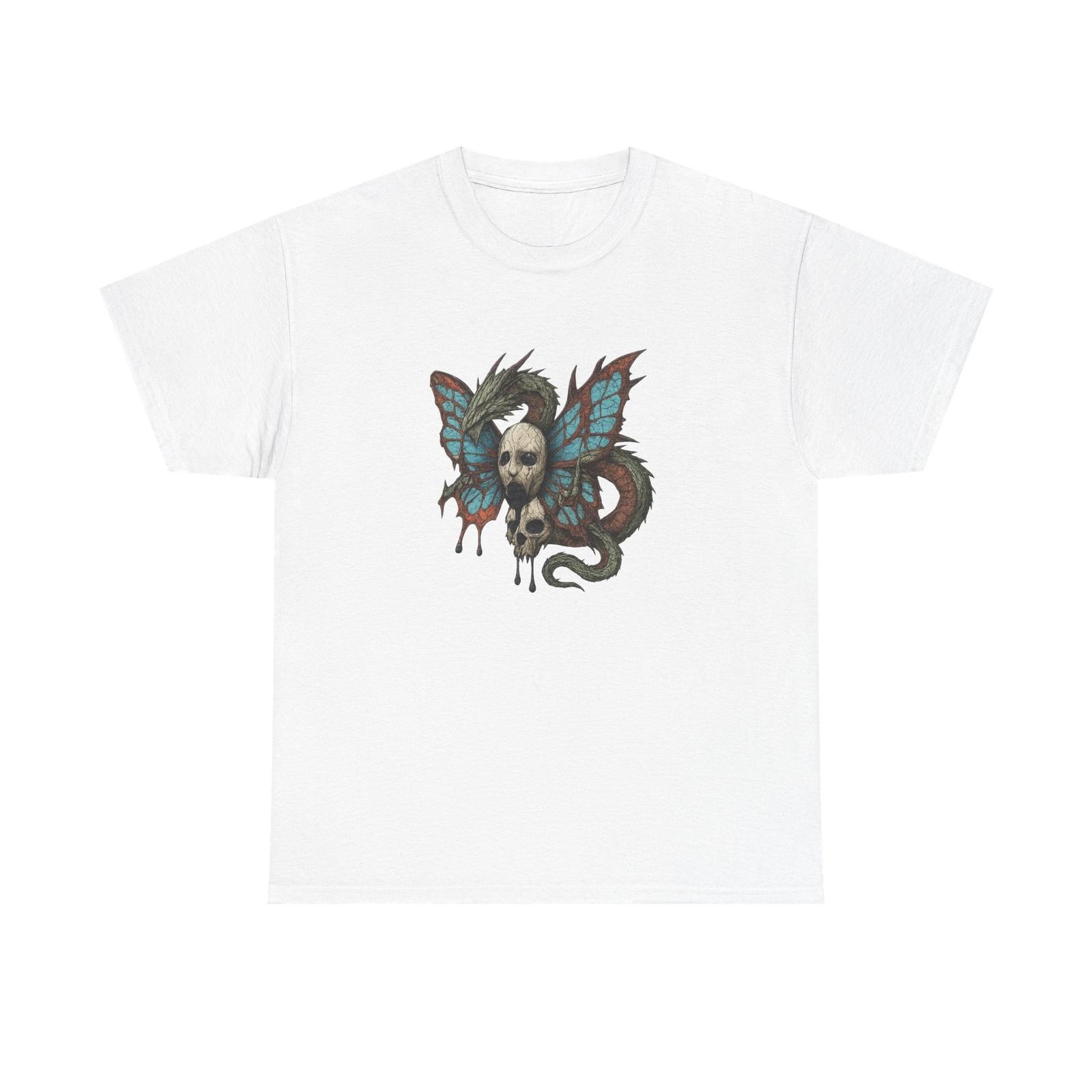 Unisex Adult T Shirt Fantasy Dragon Butterfly Horror Surreal S разноцветный