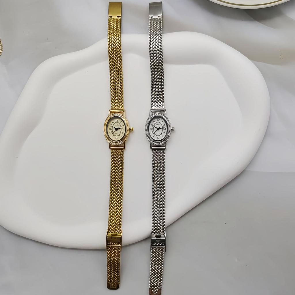 Retro Braided Stainless Steel Mesh Strap Bohemian Style Women's Quartz Watch