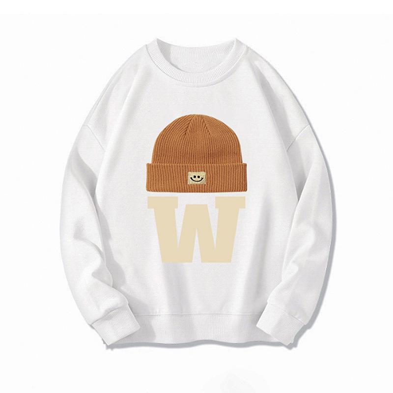 Dámská retro hnědá mikina s kulatým výstřihem – lehká, volný střih, dopisní potisk, všestranný líný styl na jaro a podzim