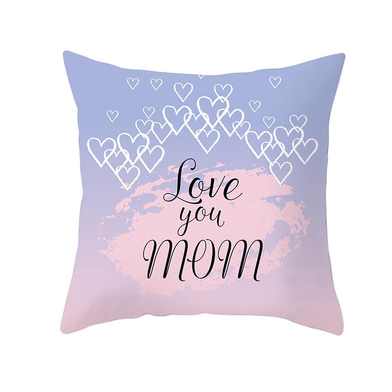 Mother's Day Pillow Peach Skin Printed Pillow Cover Sofa Cushion Cover Car Cushion Cover Home Decoration