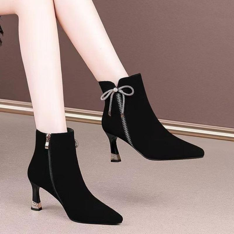 Fashion Booties Lightweight Zip Butterfly Bow Ankle Boots for Women Autumn Fashion 2025 Comfortable and Elegant Sale Woman Short Shoes