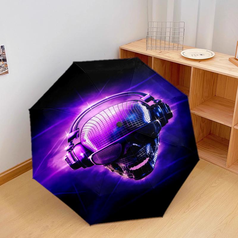1PC Music Theme Umbrella Portable Folding Umbrella Iron Frame Hole Bone Structure Outdoor Home Umbrella A22