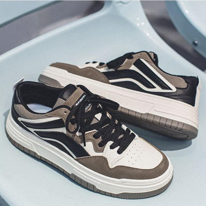 

Мужская обувь на плоской подошве. Удобные кроссовки для мужчин. Белые повседневные мужские кожаные туфли. Обувь для прогулок на плоской платформе. 44 чёрный