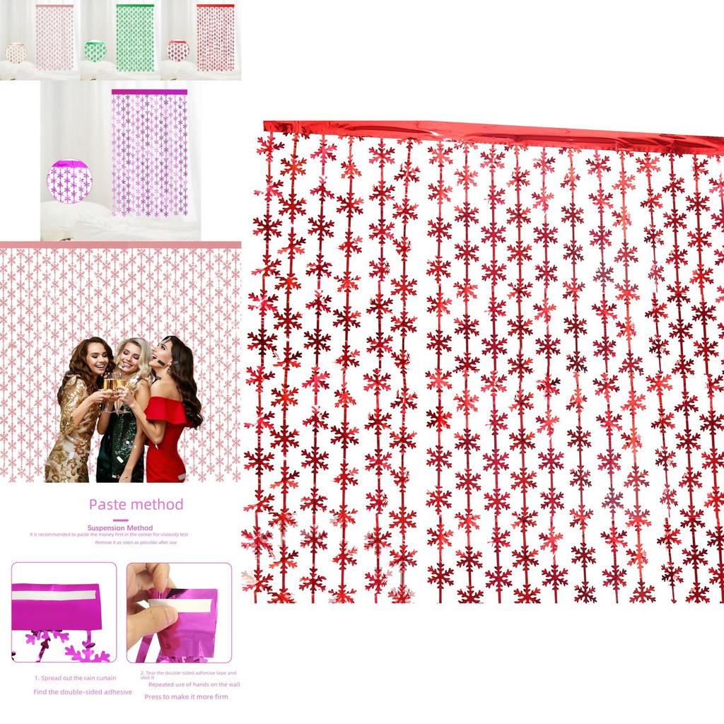 Elegant 2 Meter Snowflake Rain Curtain In Vibrant Colors For Holiday Decor