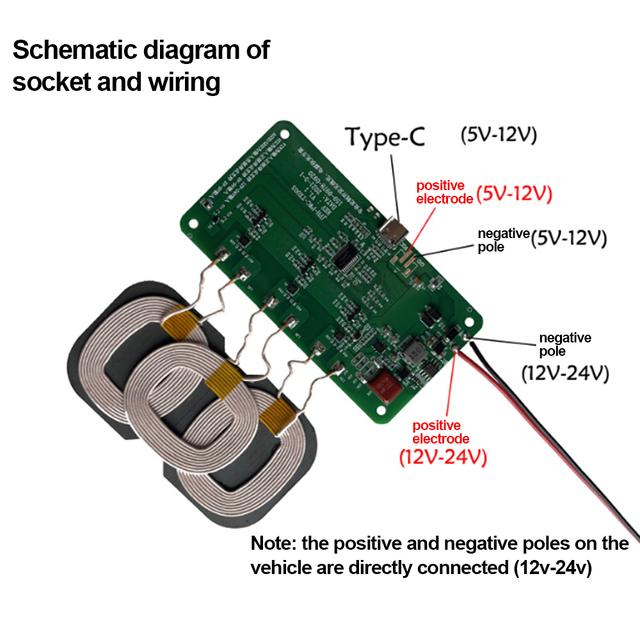 12V 5V 2A Qi Wireless Fast Charger Charging Transmitter Module Circuit Board 5W/10W/15W/18W/20W + Coil FOR CAR iPhone