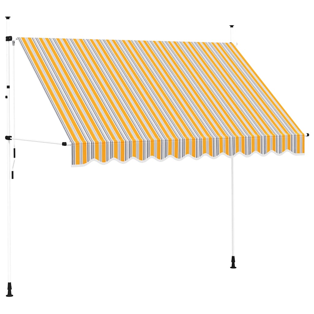 Manual Retractable Awning 300 Cm Yellow Blue Striped
