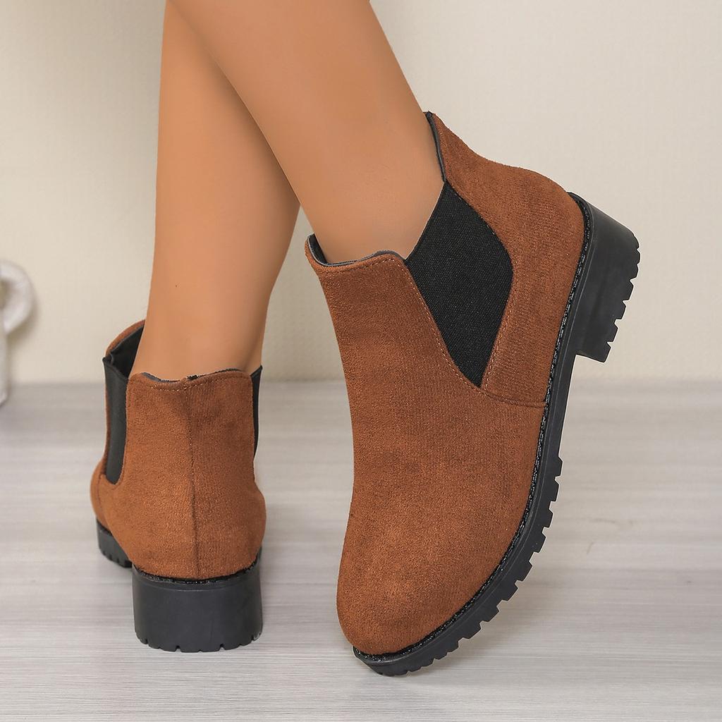 Women's Thick Heeled Round Toe Martin Boots