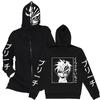 Oversized Y2K Streetwear Hooded Zip-Up Sweatshirt Men Women Loose Fit Graphic Print Long Sleeve Pullover
