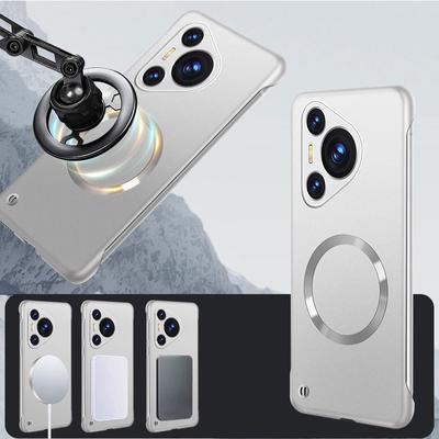 Wireless Charging Magnetic Frameless Matte Case For Huawei Mate 60 Pro Plus For Magsafe Magsafing Cover For HUAWEI Mate 50 40 60 Pro Borderless Shell
