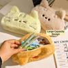 Kawaii Cat Printed Pencil Case Funny Cat Plush Cat Stationer Bag  Student Stationery