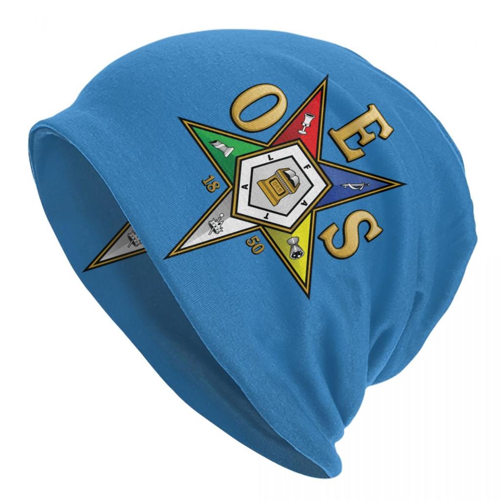 Custom OES Emblem Order Of The Eastern Star Skullies Beanies Caps For Unisex Women Unisex Winter Warm Knitted Hat Adult Bonnet Hats