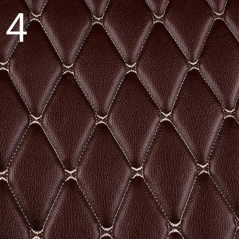100x158cm Faux Leather Fabric Sponge Quilted Embroidered Car Interior Material Car Foot Pad Home Decor Wear-resistant Leather