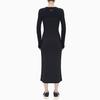 Y-3 Casual Slim Fit Pleated Long Sleeve Dress Women Dresses Black GK4385